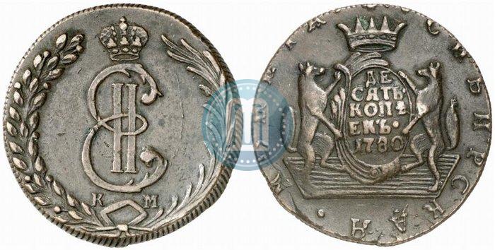 Picture 10 kopecks 1780 year КМ 