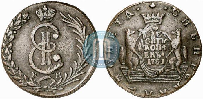 Picture 10 kopecks 1781 year КМ 