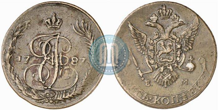 Фото 5 копеек 1787 года ЕМ 