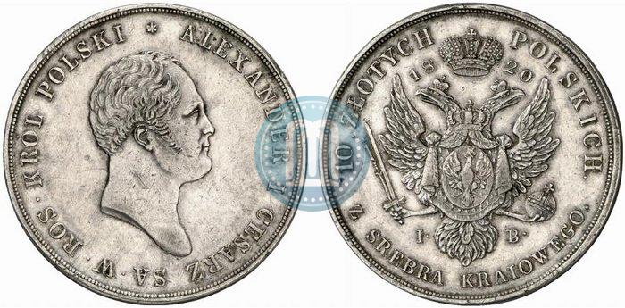 Picture 10 złotych 1820 year IB 