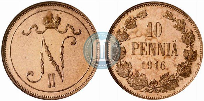 Фото 10 пенни 1916 года  