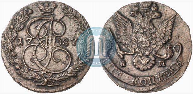 Picture 5 kopecks 1787 year ЕМ 