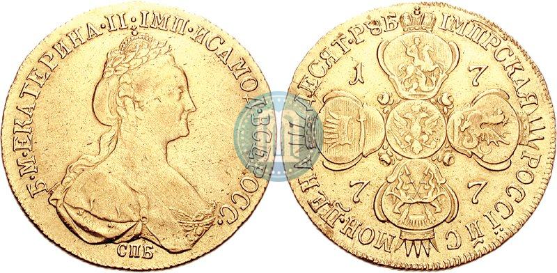 Picture 10 roubles 1777 year СПБ 