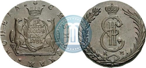 Picture 10 kopecks 1781 year КМ 
