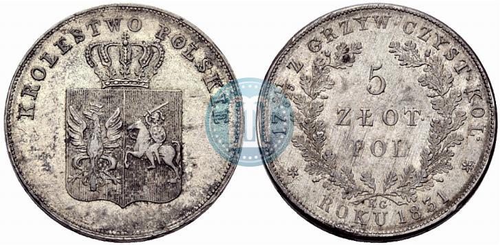 Picture 5 złotych 1831 year KG "Polish uprising"