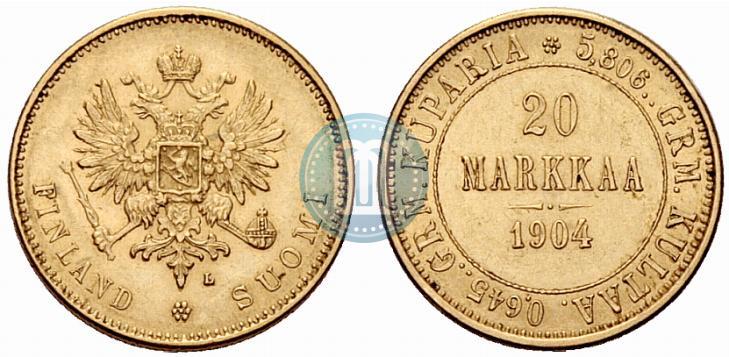 Picture 20 markkaa 1904 year L 