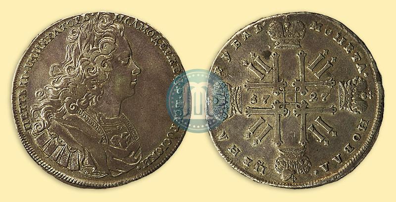 Picture 1 rouble 1727 year  "Moscow type"