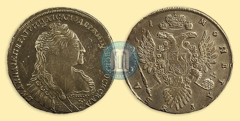 Фото 1 рубль 1737 года  "Тип 1735 года"