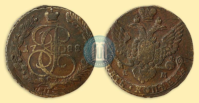 Picture 5 kopecks 1788 year ЕМ 