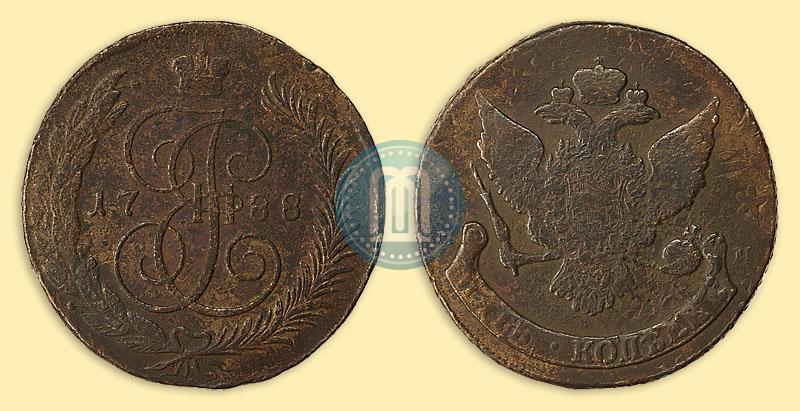 Фото 5 копеек 1788 года ММ 
