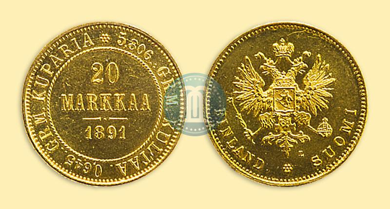 Picture 20 markkaa 1891 year L 