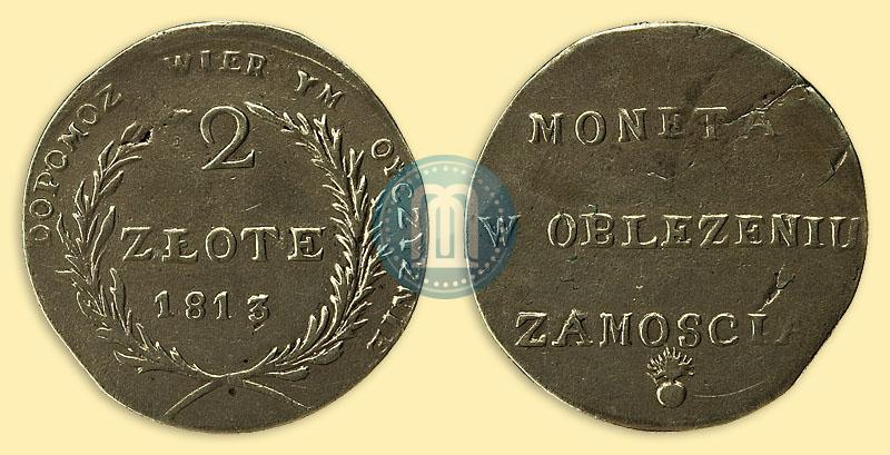 Фото 2 злотых 1813 года  