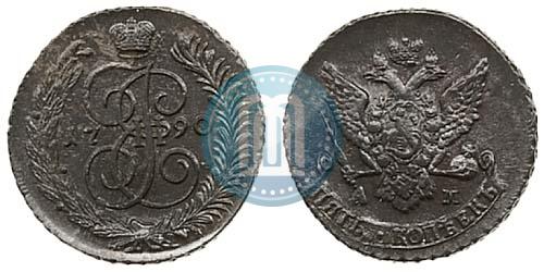 Фото 5 копеек 1790 года АМ 