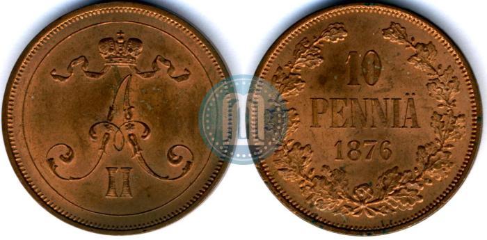 Фото 10 пенни 1876 года  