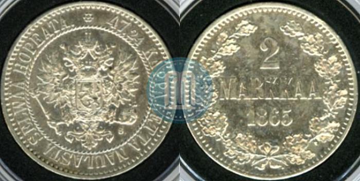 Picture 2 markkaa 1865 year S 