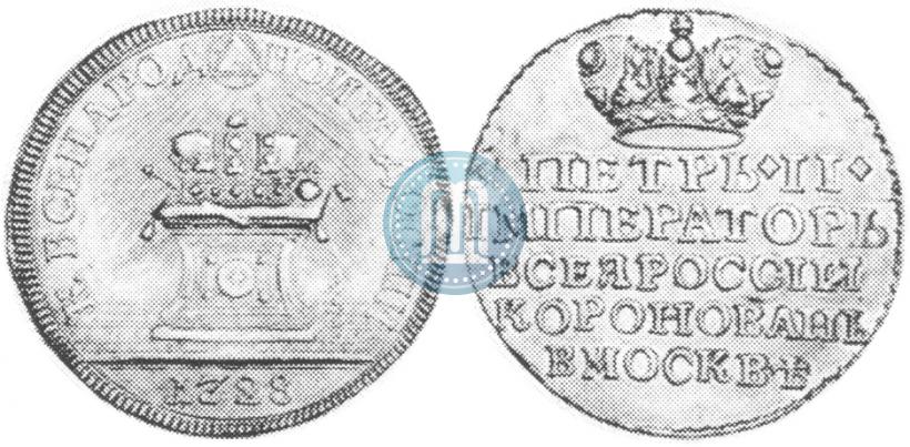 Picture Token Coin 1728 year  "Coronation of the Emperor Peter II"