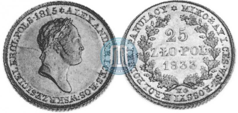 Picture 25 złotych 1833 year KG 