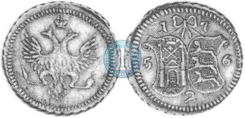 Фото 2 копейки 1756 года  "Ливонез"