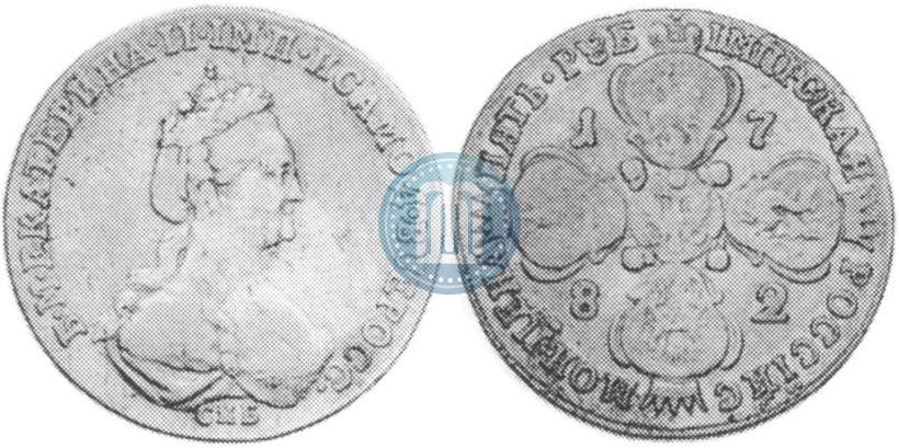 Фото 5 рублей 1782 года СПБ 
