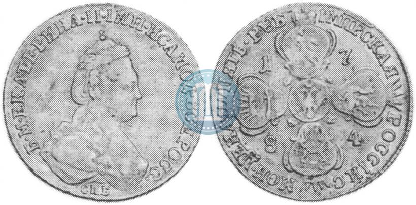 Фото 5 рублей 1784 года СПБ 