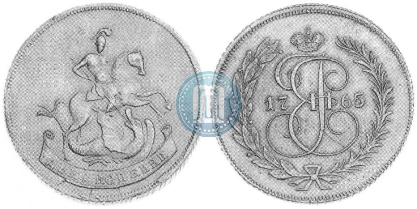 Picture 2 kopecks 1765 year  