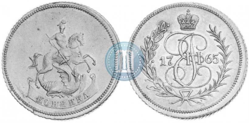 Picture 1 kopeck 1765 year  