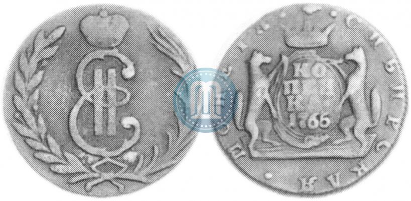 Picture 1 kopeck 1766 year  