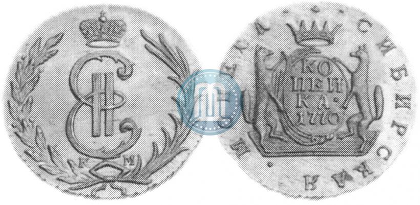 Picture 1 kopeck 1770 year КМ 