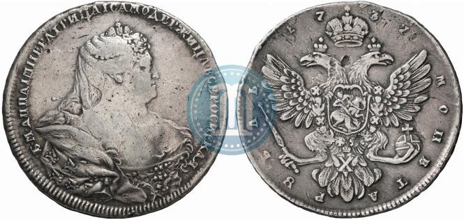 Picture 1 rouble 1737 year  "Moscow type"