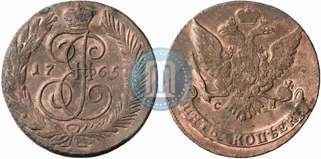 Фото 5 копеек 1765 года СМ 