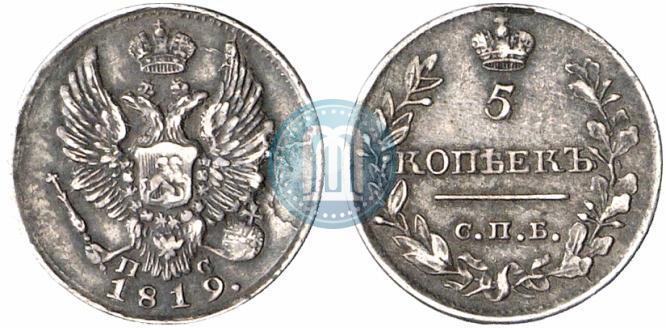 Picture 5 kopecks 1819 year СПБ-ПС 