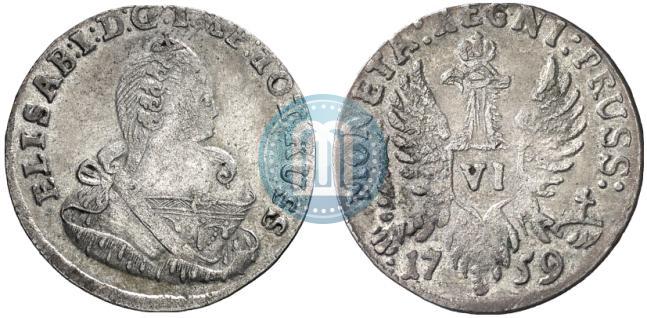 Picture 6 groszy 1759 year  