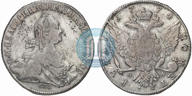 Picture 1 rouble 1774 year СПБ-ФЛ 