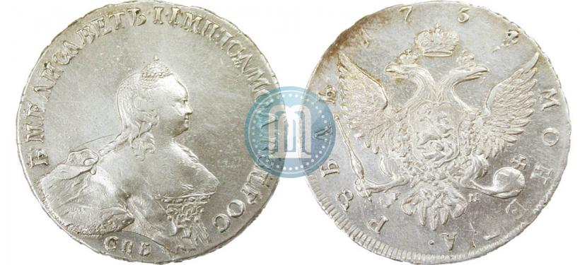 Picture 1 rouble 1754 year СПБ-IМ "Portrait by Benjamin Scott"