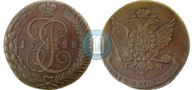 Picture 5 kopecks 1788 year ТМ 