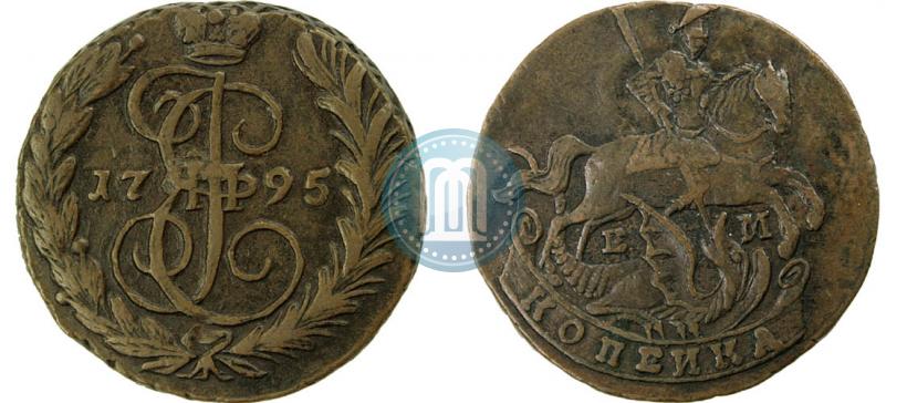 Picture 1 kopeck 1795 year ЕМ 