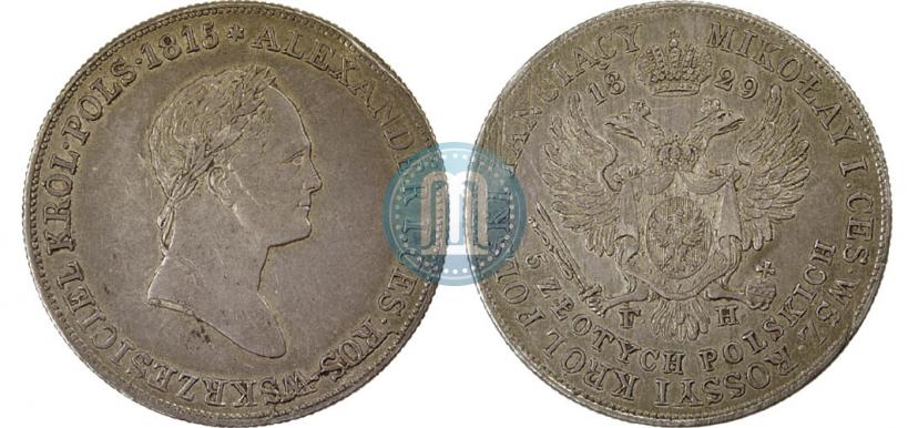 Фото 5 злотых 1829 года FH 