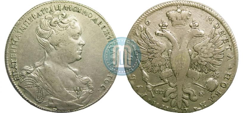 Picture 1 rouble 1726 year СПБ "Petersburg type, portrait turned to the left"