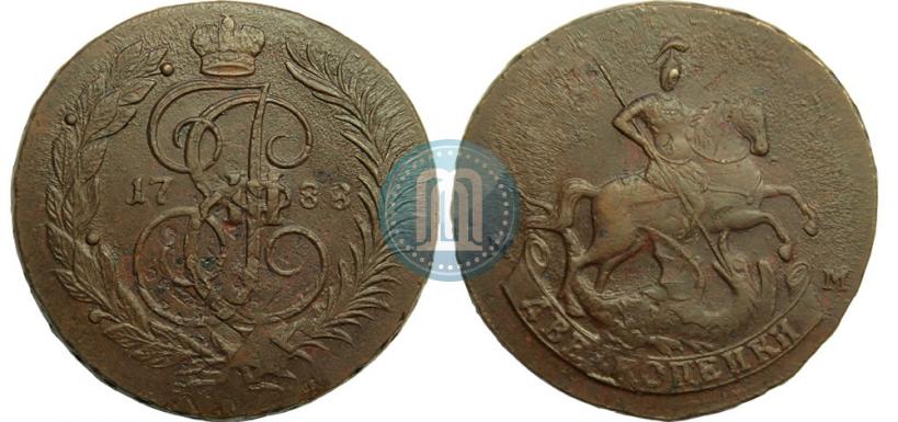 Фото 2 копейки 1788 года ТМ 