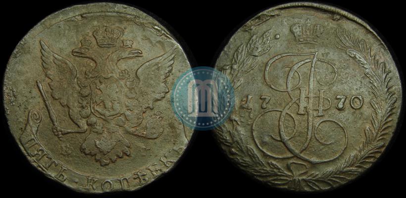 Picture 5 kopecks 1770 year ЕМ 