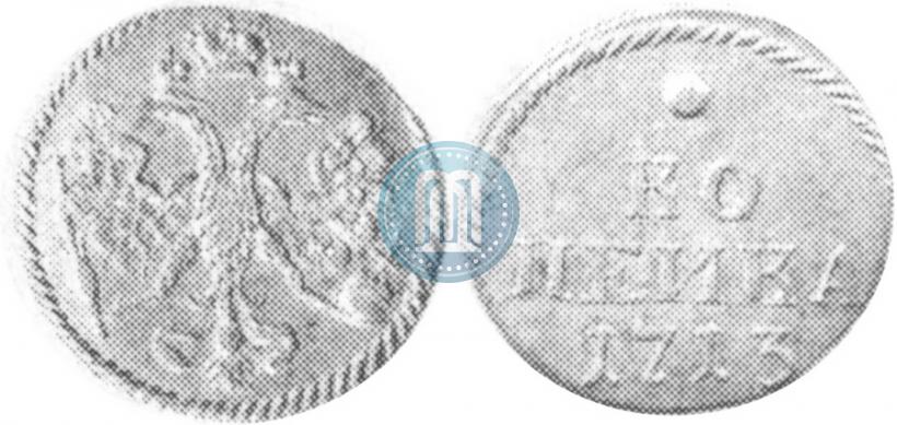 Picture 1 kopeck 1713 year  