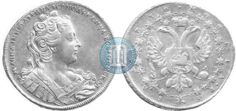 Picture 1 rouble 1730 year  "With the chain of St. Andrew's order. Pattern"