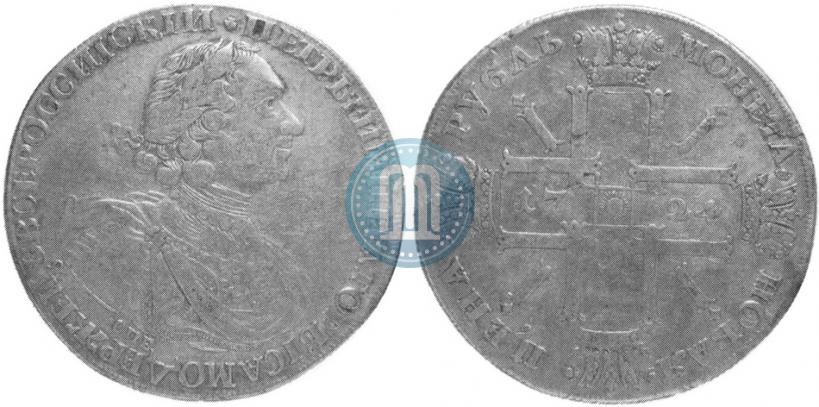 Picture 1 rouble 1724 year СПБ "Sun rouble, portrait in armour"