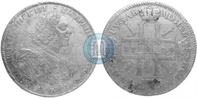 Фото 1 рубль 1725 года СПБ "Солнечный в латах"