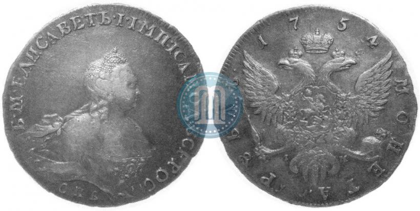 Picture 1 rouble 1754 year СПБ-IМ "Portrait by Benjamin Scott"