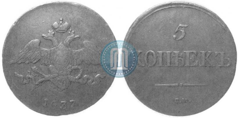 Picture 5 kopecks 1837 year СМ 