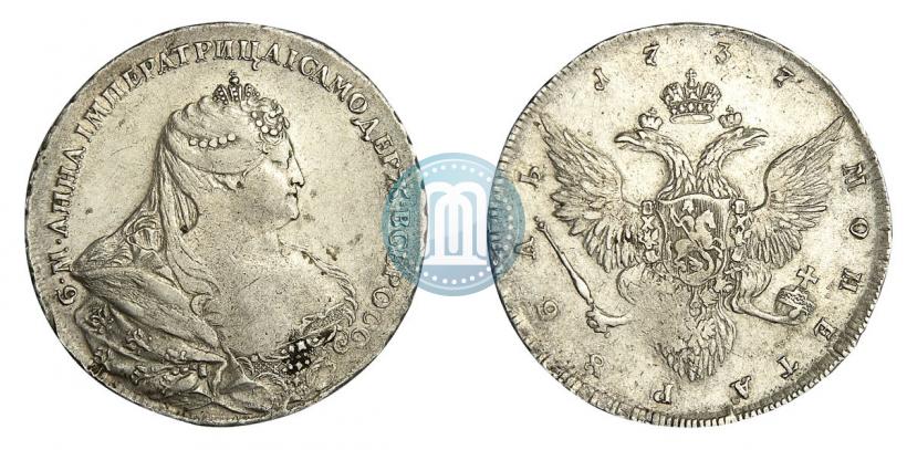 Фото 1 рубль 1737 года  "Работы Гедлингера"
