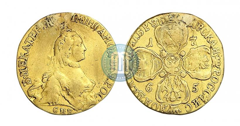 Picture 5 roubles 1765 year СПБ-Т.I. 