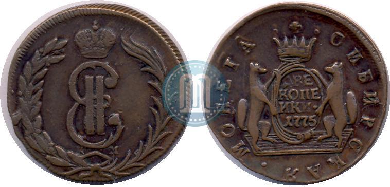 Фото 2 копейки 1775 года КМ 