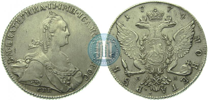 Picture 1 rouble 1774 year СПБ-ФЛ 